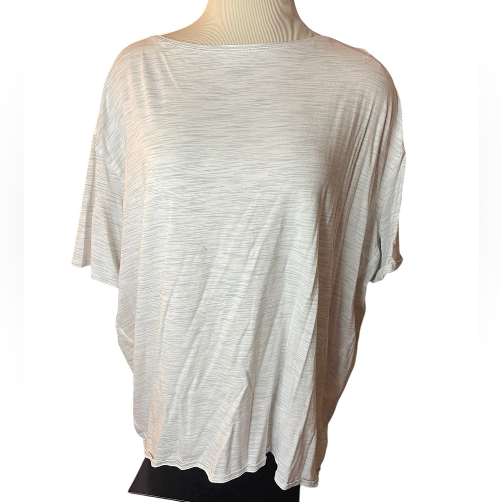 LULULEMON Back in Action Short Sleeve Grey White Space Dye Crewneck Size 12